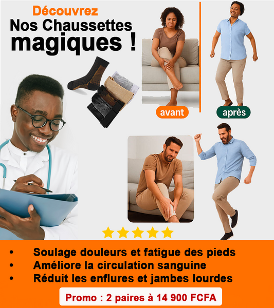 Chaussettes Magiques: Soulagement Instantané et Confort Inégalé