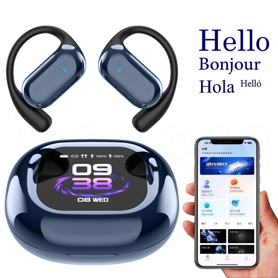 Écouteur Q16s Pro -  Écran Intelligent avec Traduction Bidirectionnelle Instantanée