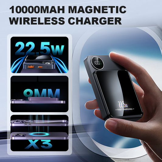 VoltMag Pro™ - Chargeur Magnétique 10 000 mAh pour Voyageurs & Professionnels